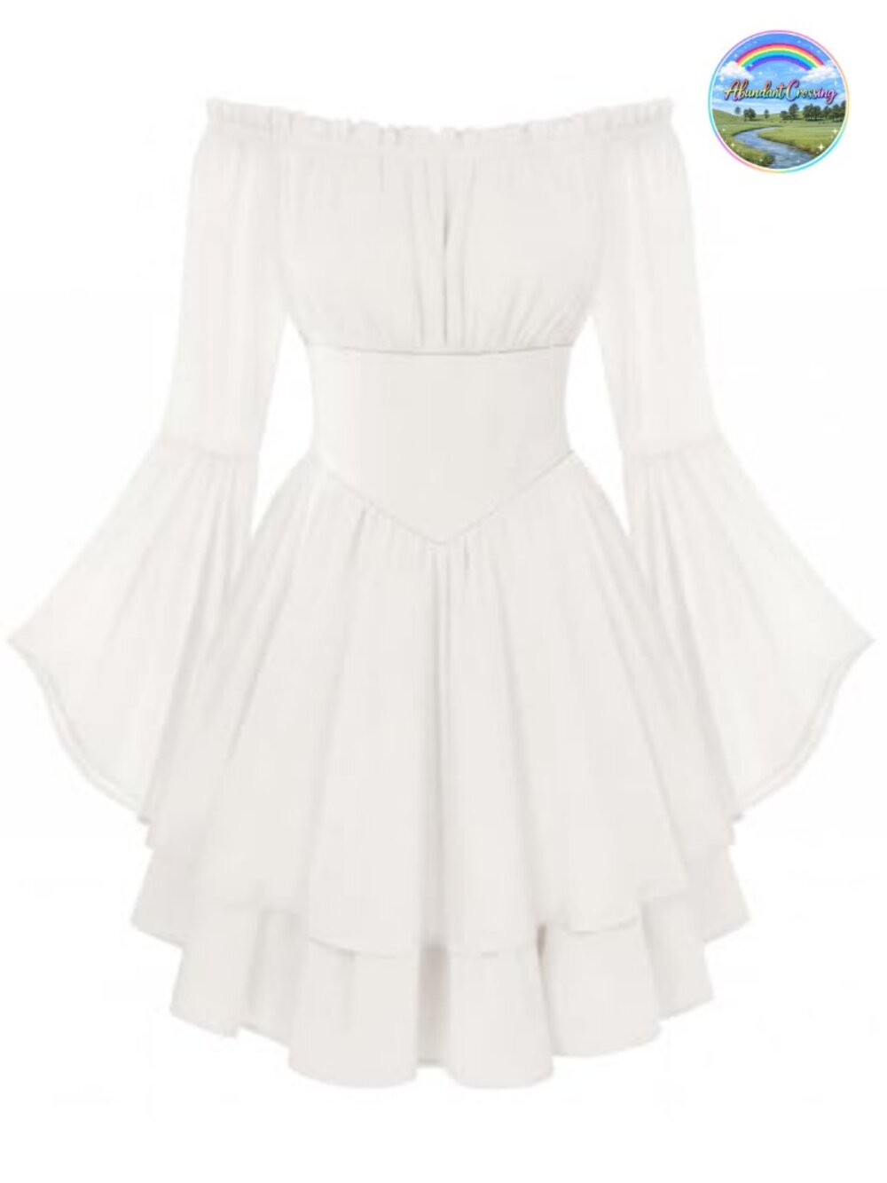 Corset Dress Off Shoulder Bell Sleeve Mini Peasant Fairy